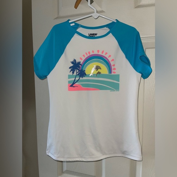 Lands End - Girls rash guard/sun shirt - size 10 - Picture 3 of 4